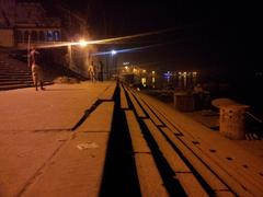 Ghats in Varanasi at night