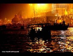 Ghats in Varanasi at night