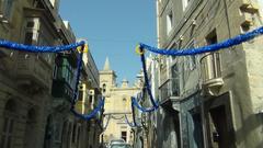 Decorated street in Tarxien, Malta