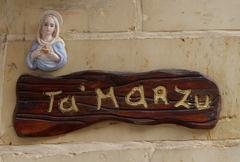 Roman Catholic image of the Virgin Mary on a house exterior in Tarxien, Malta