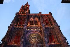 Old town Strasbourg with St. Thomas Church in the background