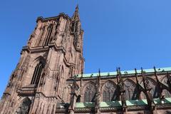 Panoramic view of Strasbourg with the Notre-Dame Cathedral