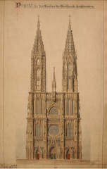 Strasbourg Cathedral second tower project by Charles Winkler