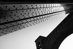 Grunwaldzki Bridge in Wroclaw, Poland, black and white photo