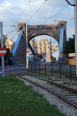 Grunwaldzki Bridge with tram number 163 in Wroclaw, Poland