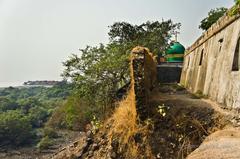 Fort at Sewri with lush greenery in Mumbai