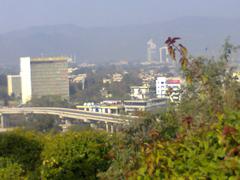 view of Islamabad city and Margalla Hills from Shakarparian