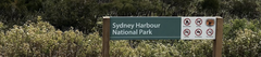 Sydney Harbour National Park board at Darley Road and North Head Scenic Drive