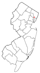 Map of New Jersey highlighting East Rutherford