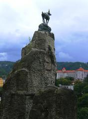 Rupicapra statue at Stag jump near Karlovy Vary