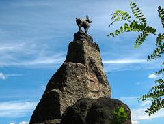 Statue of a chamois on Deer Jump in Karlovy Vary