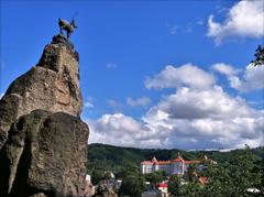 Petershöhe Karlsbad scenic viewpoint with a panoramic view of the surrounding forests and mountains