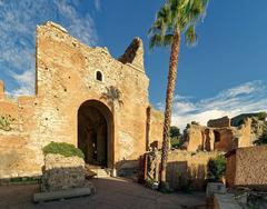 Ancient Greek theater in Taormina, Sicily