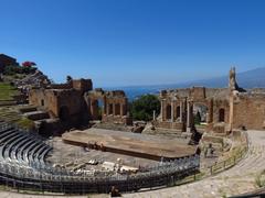 View of Sicily from Taormina with its picturesque landscapes