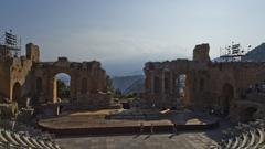 Ancient Greek-Roman theatre in Taormina, Italy