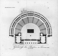 Plan of the Ancient Greek theatre at Taormina by August Wilhelm Kephalides