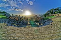 ancient Greek theater in Taormina, Sicily