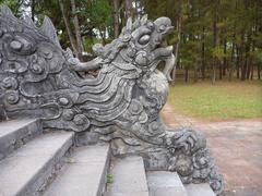 dragon sculpture at the Tomb of Emperor Tu Duc in Hue