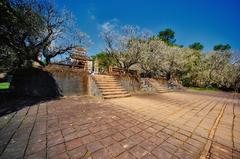 Northern bank of Perfume River with historical relics and palaces in Hue, Vietnam