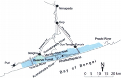 Map of Khalkatapatna seaport near Konark in Kalinga