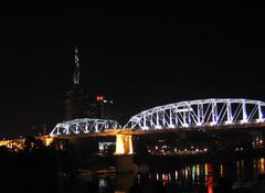 Shelby Street Bridge in Nashville after dark