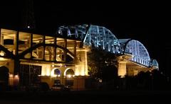 Shelby Street Bridge at night in Nashville