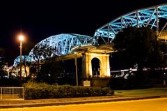 Nashville at night with illuminated skyline