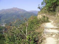 Scenic view of Smugglers Pass trail in Hong Kong