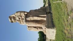 Colossi of Memnon statues against a clear sky