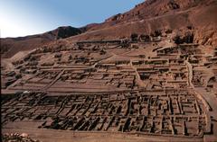 Aerial view of Deir el-Medina, an ancient Egyptian village