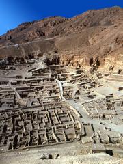 aerial view of Deir el-Medina archaeological site in Egypt