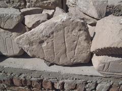 monument with artifacts at Deir el-Medina in Egypt