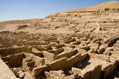 Surviving ruins of Deir el-Medina workman's village at Thebes, Upper Egypt