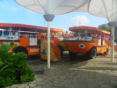 Captain Explorer amphibious buses at Singapore Flyer parking area