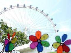 The Singapore Flyer observation wheel against a blue sky