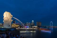 Merlion statue at Marina Bay in Singapore