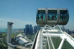 Singapore Flyer against a clear blue sky