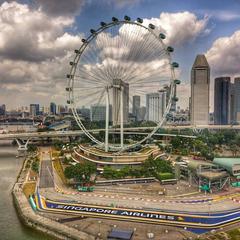 Aerial view of the Singapore Flyer