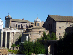 Temple of Antoninus and Faustina and the so-called Temple of Romulus in the Roman Forum