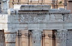 Temple of Antoninus and Faustina entablature and capitals