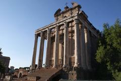 Temple of Antoninus and Faustina with marble columns in Rome