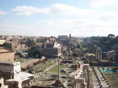 View of the Roman Forum from Palazzo Senatorio window