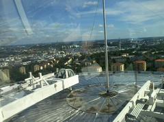 top of the Globen building with gondola ride