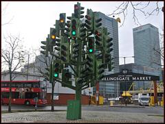 Traffic Light Tree sculpture in London