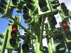 Traffic Light Tree sculpture by Pierre Vivant