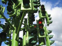 Traffic Light Tree sculpture by Pierre Vivant