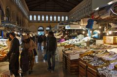 Athens central market fish market