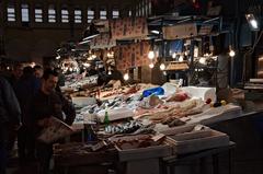 Athens central market fish section