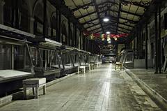 Athens central market by night