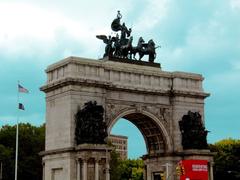 Grand Army Plaza triumphal arch with statue